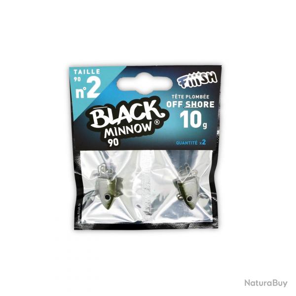 TETE PLOMBEE FISH BLACK MINNOW N2 90 10 GR