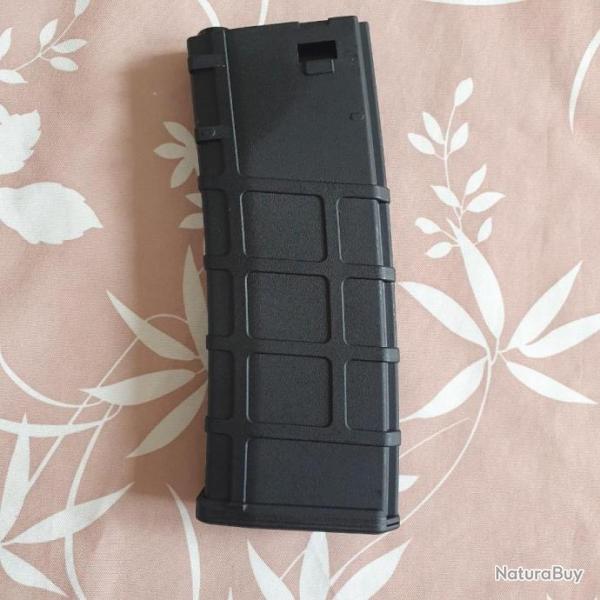 LONEX Airsoft M Series Scar Plastic Black PMAG Magazine 200 RDS ASG Mid Cap