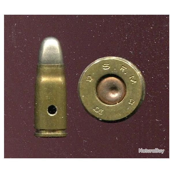 7.65 mm Luger Parabellum - SFM * GG * - balle nickel - tui laiton bouteill