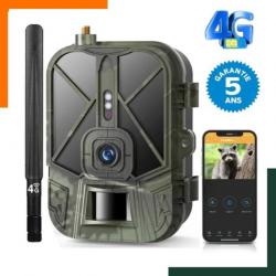 Caméra de chasse 4G 4K - 5 ANS de garantie - Cartes SD 160 Go - LIVRAISON GRATUITE ET RAPIDE