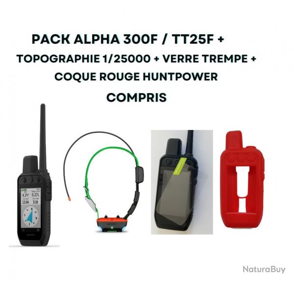 Pack Alpha 300F avec 1 collier TT25F + topographie 1/25000 + verre tremp + coque+ ACUFA