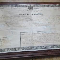 certificat congé libération caporal second Empire prisonnier armée  Rhin 29/10/71 7/07/1872 dép AIN