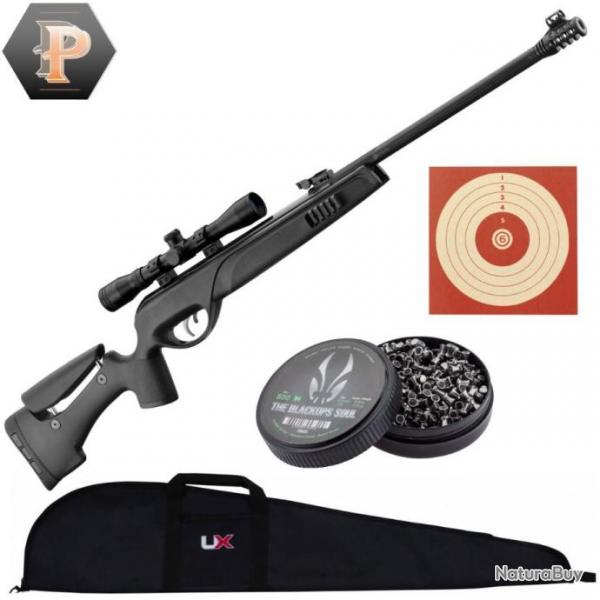 Carabine GAMO Tactical Storm + 4x32 WR. Cal 4,5 mm + plombs + cibles + fourreau