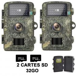 2 CAMÉRAS DE CHASSE + CARTE SD 32Go OFFERTE - NORME IP66 - LIVRAISON GRATUITE