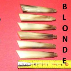 lot de 6 manches en CORNE BLONDE couteaux cuillère fourchette - VENDU PAR JEPERCUTE (D24B63)