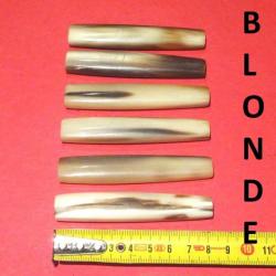 lot de 6 manches en CORNE BLONDE couteaux cuillère fourchette - VENDU PAR JEPERUTE (D24B66)