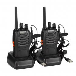2x Talkie-Walkie Baofeng BF-88E PMR 446 MHz - 2 Radios Bidirectionnelles, Longue Portée, 16 Canaux