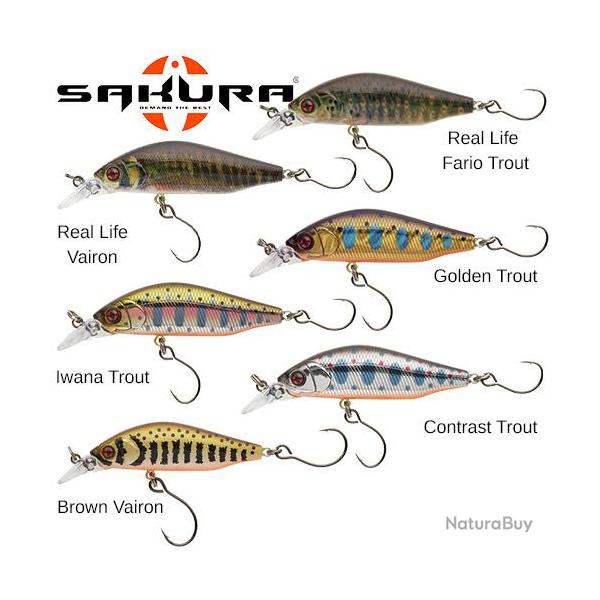 Leurre Sakura Phoxy Minnow MR 50S 50mm 4.9g Real Life Fario Trout