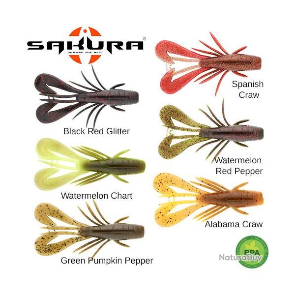 DESTOCKAGE ! Leurre Souple Zarigani Craw 3.8 - 95mm Spanish Craw