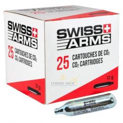 Boîte 25 cartouches de CO2 12g - Swiss Arms (marque suisse)