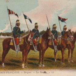 3 cartes postales anciennes - L'armée française n°21, 23 et 25 - Dragons