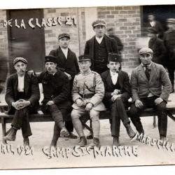 les as de la classe 21 20 avril 1921 camp sainte marthe marseille carte photo militaire