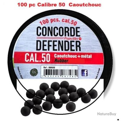 Boite de 100 billes caoutchouc métal Cal .50 - Bubble Diving