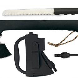 Hache tactique Albainox. allume-feu et scie-HACHE SURVIE ALBAINOX + ALLUME FEU+SCIE + ETUI AVEC POIG