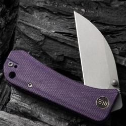 Couteau We Knife Banter Purple Lame Wharncliffe Acier S35VN SW Manche Micarta IKBS Clip WE19068J2