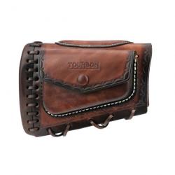 Busc Sabot Crosse TOURBON en Cuir + Repose Joue + Pochette - Chasse - Carabine - Tir