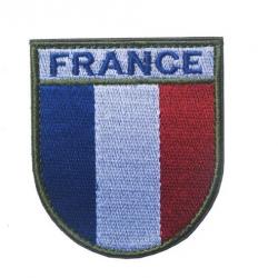 Ecusson/patch - France - Bordurer kaki - velcro - Livraison gratuite