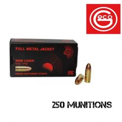 250 munitions GECO 9mm luger 124 grains FMJ 
