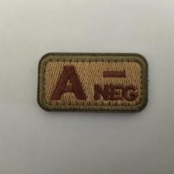 Patch A- Groupe sanguin A- velcro - Livraison gratuite