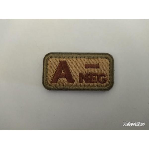 Patch A- Groupe sanguin A- velcro - Livraison gratuite