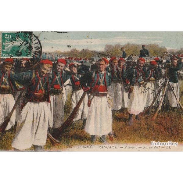 3 cartes postales anciennes - L'arme franaise n141, 142 et 144 - Zouaves