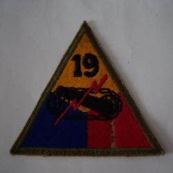Insigne tissu US 19nd Armored Division  2 GM x