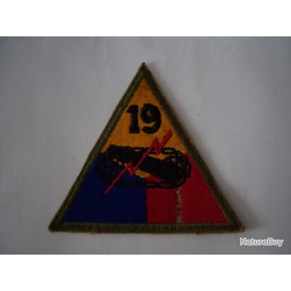 Insigne tissu US 19nd Armored Division  2 GM x