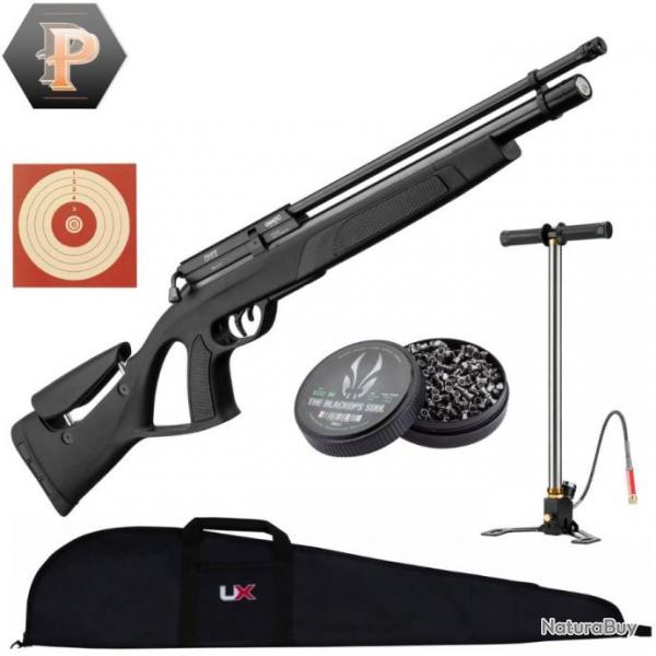 Carabine  plombs GAMO COYOTE PCP. Cal 5,5 mm + pompe + plombs + cibles + fourreau