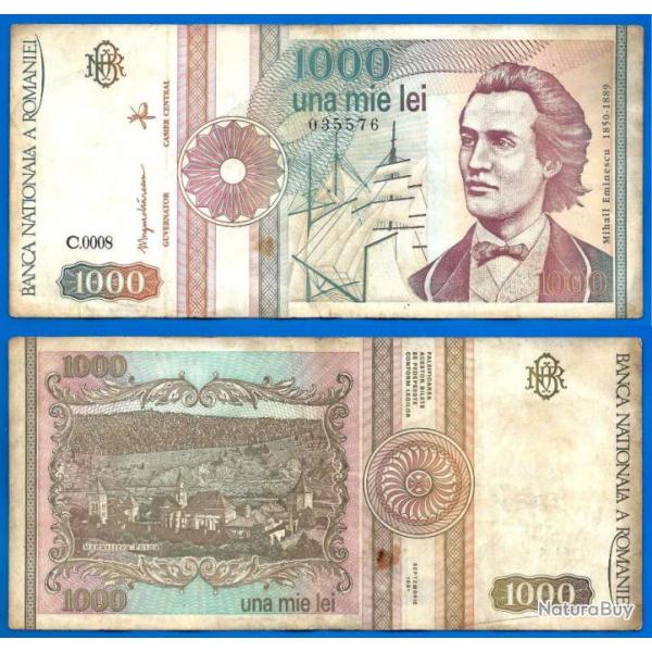 Roumanie 1000 Lei 1991 Serie C8 Billet Europe Centrale