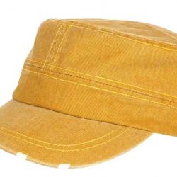 Casquette Militaire Jaune Vintage Vieillie en Coton Tendance Kolja Taille unique Jaune
