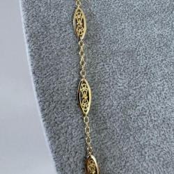 Long collier or jaune 18 carats - maille Filigrane - 70 cm - sautoir