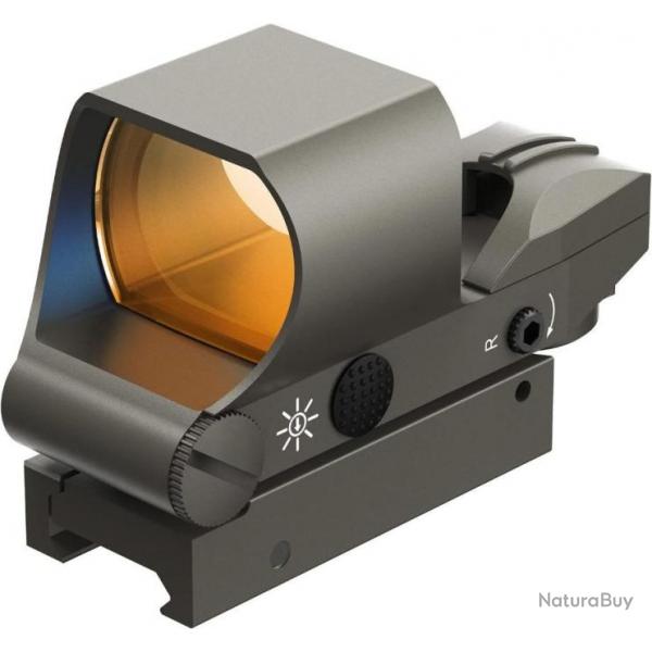 RS-30 Viseur Point Rouge Vert HD Tactique Viser Airsoft vis Holographique Picatinny 20 mm/22 mm Gris