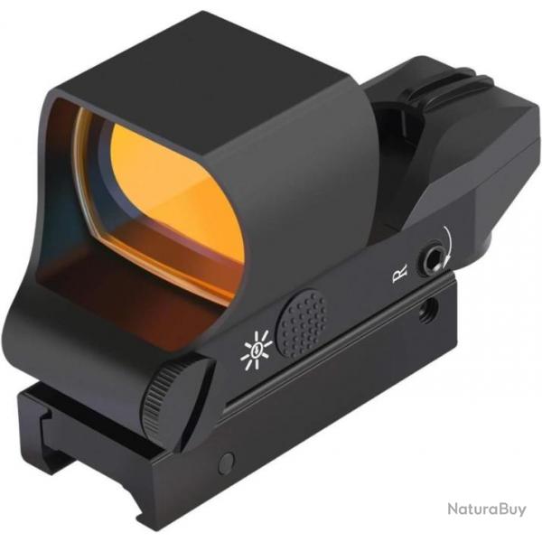 RS-30 Viseur Point Rouge Vert HD Tactique Viser Airsoft vis Holographique Picatinny 20 mm/22 mm Noir