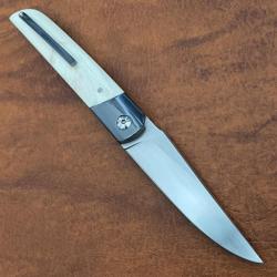 Couteau custom zirconium phacochère par Thierry Chevron