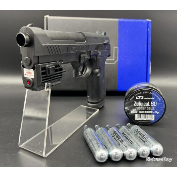 Mega Promo - Pack laser pistolet de dfense ultra puissant LTL Alfa calibre 50 (CO2 + Munitions X50)