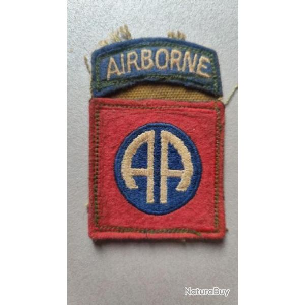 Patch US  "82 Airborne " en feutre. WW2  Fabrication 1920/30