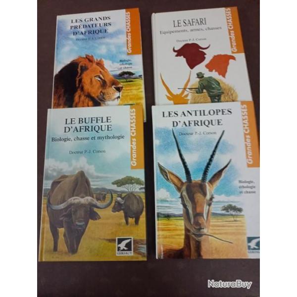 4 livres sur la Chasse en Afrique edition gerfaut