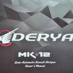 Manuel d'utilisation DERYA MK12 en anglais