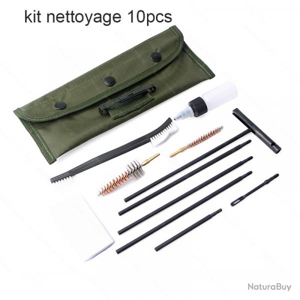 KIT DE NETTOYAGE POUR ARMES 10 PICES - 5.56/22lr/223/AR15,etc - LIVRAISON GRATUITE