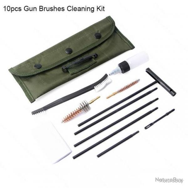 KIT ENTRETIEN ARMES  FEU - 5.56/22lr/223/AR15,etc BROSSES LAITON+FLACON HUILE - LIVRAISON GRATUITE