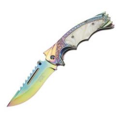 567312 couteau de poche Herbertz inox/acrylique Arc-en-ciel