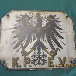 rare plaque en fer  de train allemand de 14-18 prise de guerre