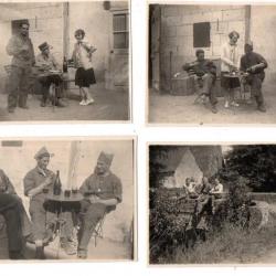 19e régiment d'infanterie lot de 4 photos , pause , pont non situé , lot même provenance