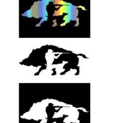 Autocollant chasse sanglier 23 cm au choix.b