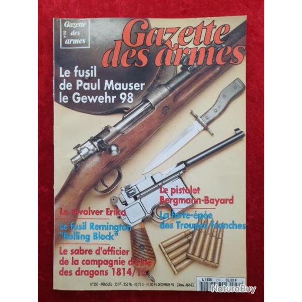 gazette des armes N250 Mauser gew 98 Rolling Block sabre dragons 1814 Bergmann