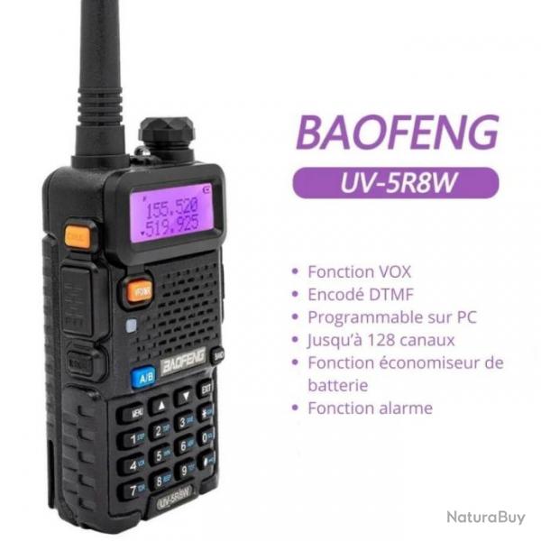 Baofeng Talkie-Walkie UV 5R, radio bidirectionnelle, chasse