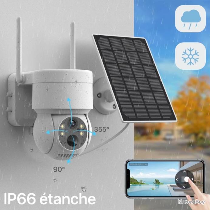 Caméra Solaire Extérieure EDEDE 9MP – Triple Objectif, Triple écran – Détection Humaine, PTZ – WiFi + 4G – Batterie 8000mAh