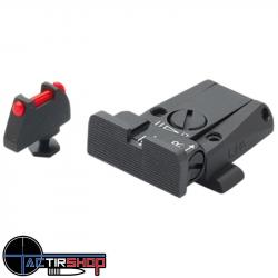 Hausse Réglable LPA avec Guidon Fibre Optique pour Glock 17 à 48