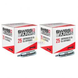 Lot 2 boîtes de 25 cartouches de CO2 12g - Swiss Arms (marque suisse)