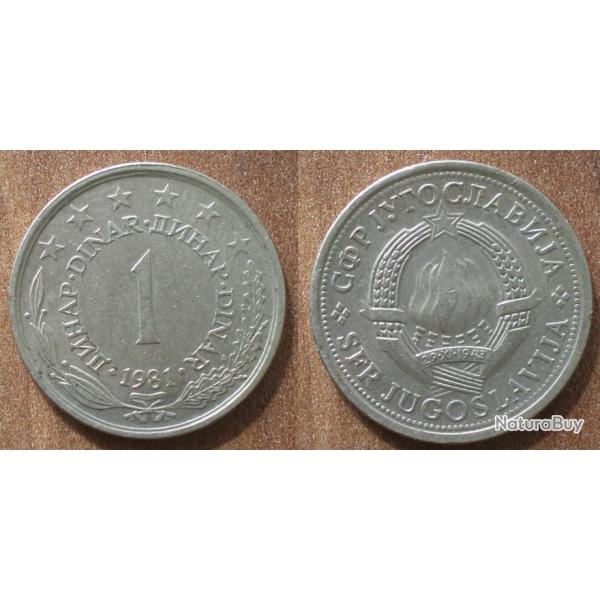 Yougoslavie 1 Dinar 1981 Piece Dinara Embleme